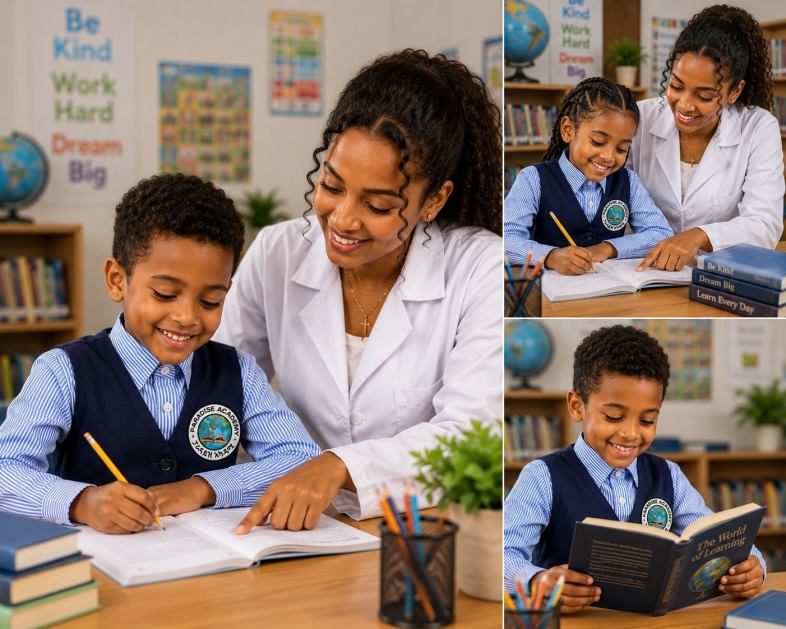 teacher helping the student image